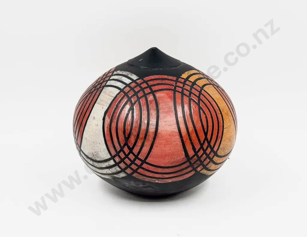NZ Pottery Orb Form Signed Yvette to Base Image 1++