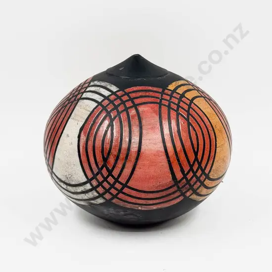 NZ Pottery Orb Form Signed Yvette to Base