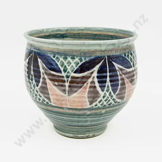 Red Barn Pottery Ribbed Vase