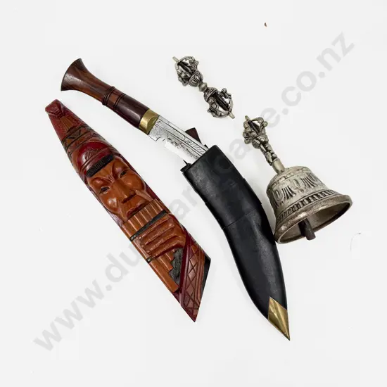 Brass Bound Khukuri Knife & Assorted