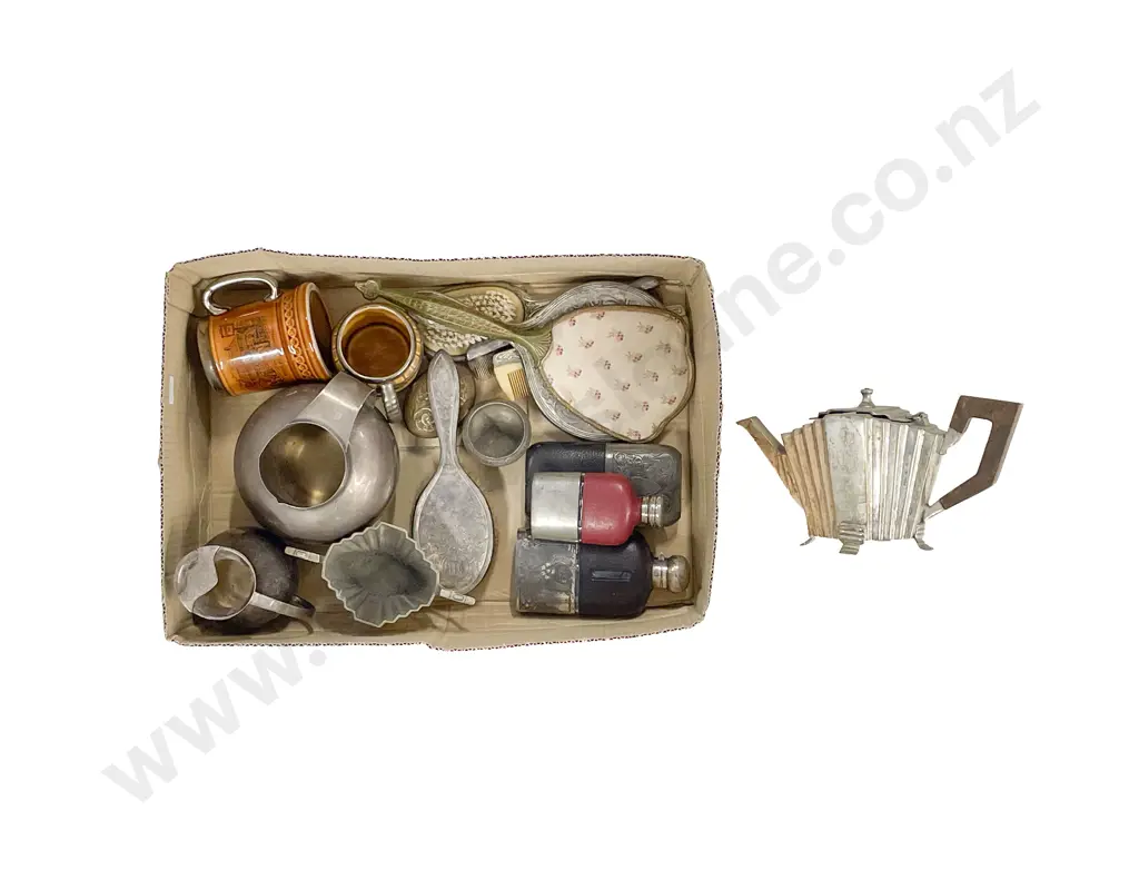 Qty of Assorted S/P incl Hip Flasks Dressing Table Items etc Image 1++
