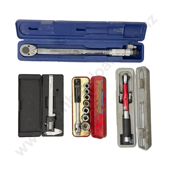 Cased Torque Wrench with Assorted Tools & Accessories