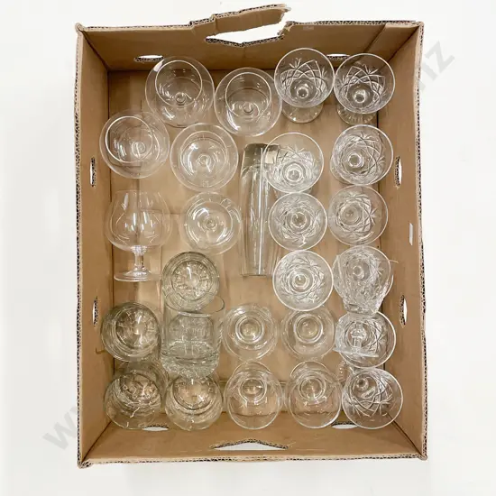 Box Qty of Assorted Crystal & Glassware