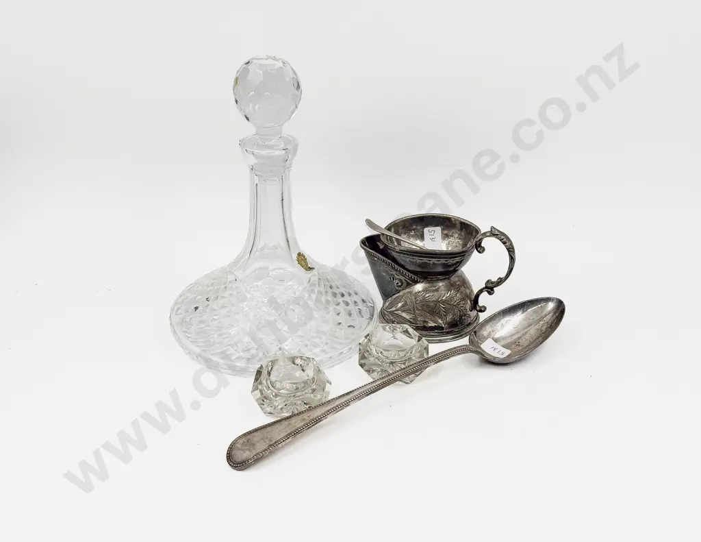 Waterford Crystal Ships Decanter S/P Shaving Mug & Serving Spoon etc Image 1++