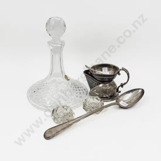 Waterford Crystal Ships Decanter S/P Shaving Mug & Serving Spoon etc