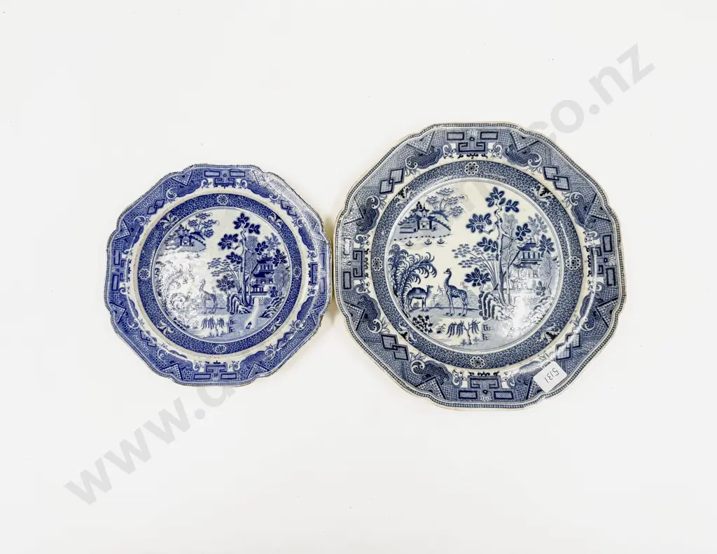 Two Vintage Blue & White Plates Image 1++