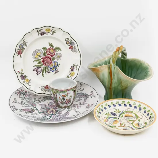 Qty of Assorted China together with Glazed Stoneware Basket