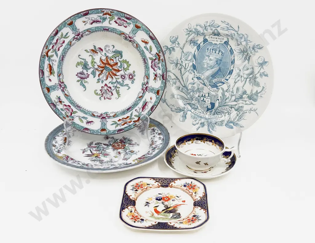 Pair of Vict Soup Bowls together with Assorted Fancy China Image 1++