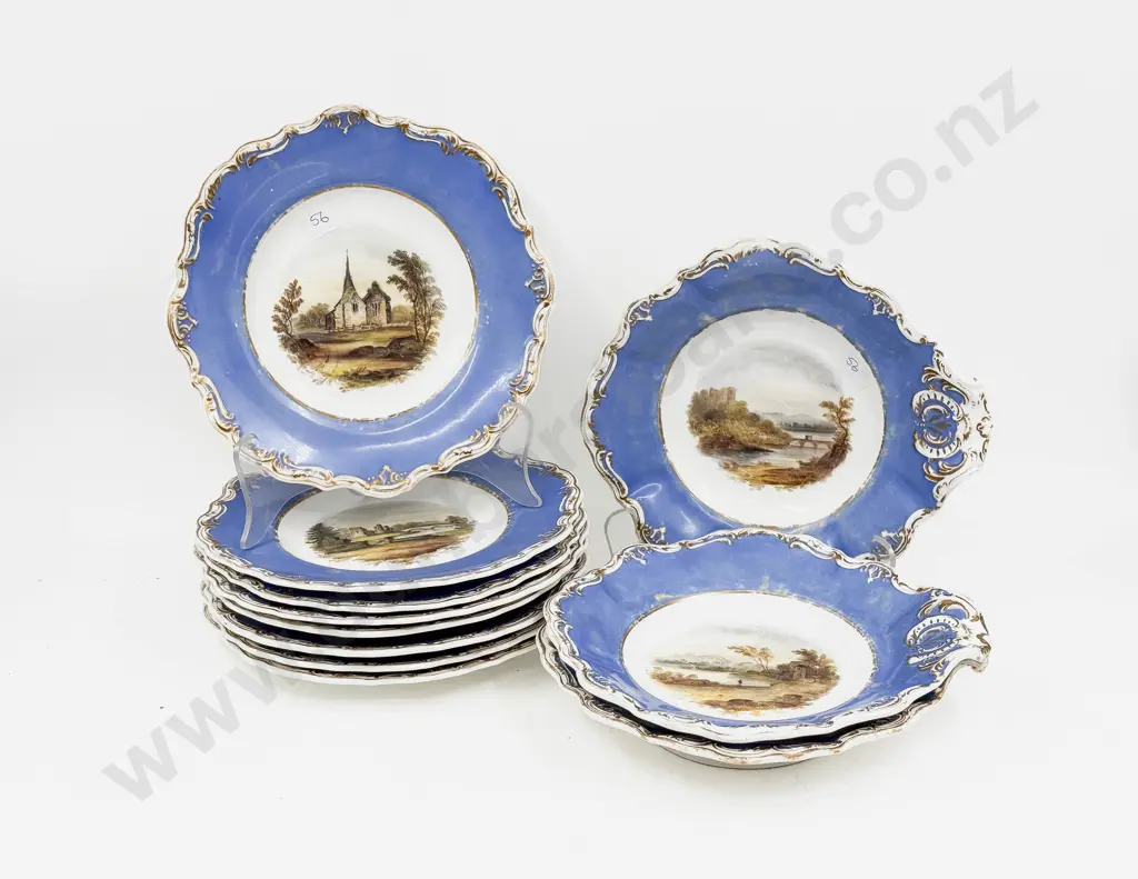 Hand Painted Copeland & Garrett Late Spode 11 Pce Dessert Service C1830's Image 1++