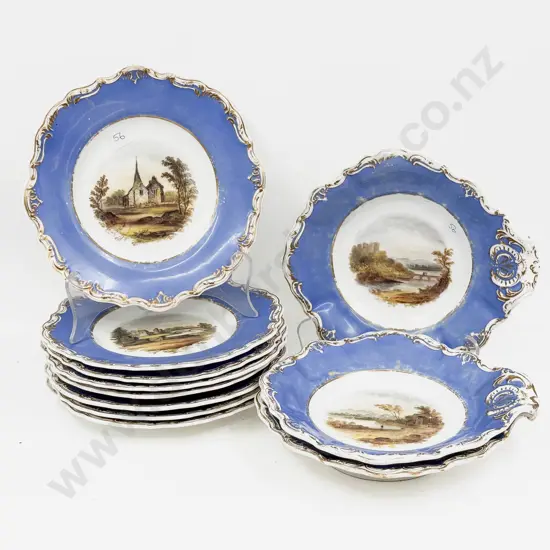 Hand Painted Copeland & Garrett Late Spode 11 Pce Dessert Service C1830's