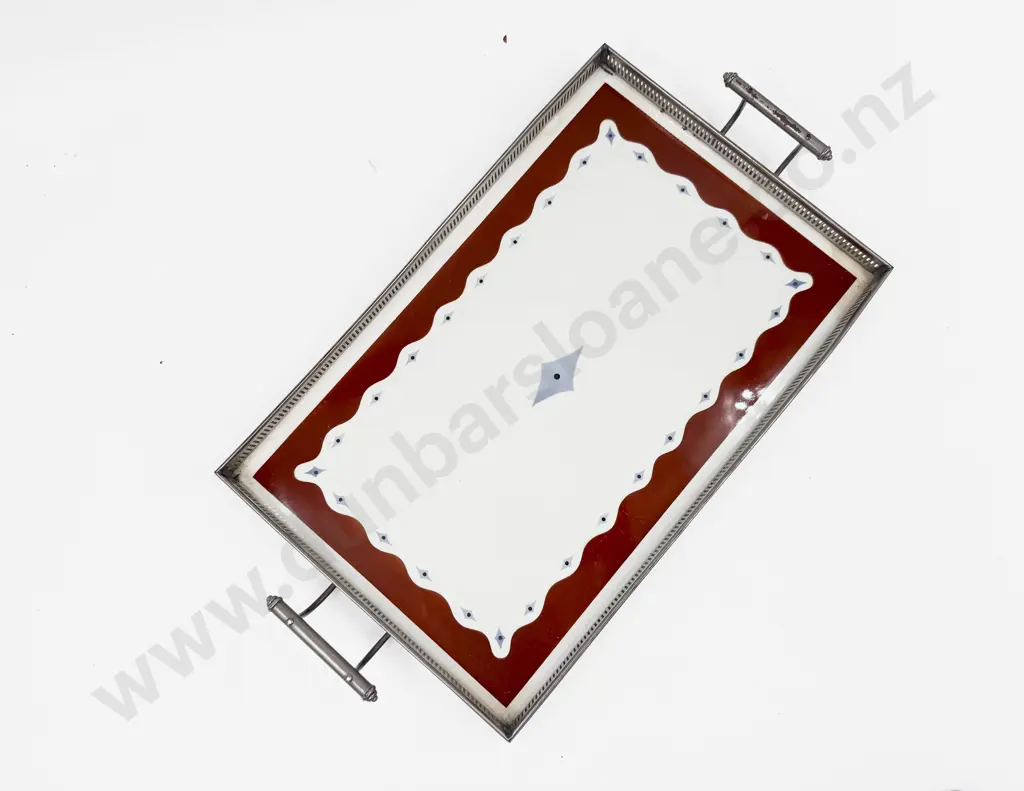 Decorative Double Handled Tray with Gallery Image 1++