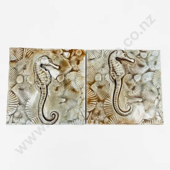 Pair of Porteus Seahorse Tiles