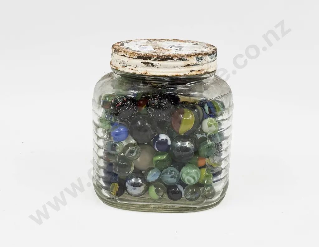 Jar of Assorted Marbles Image 1++