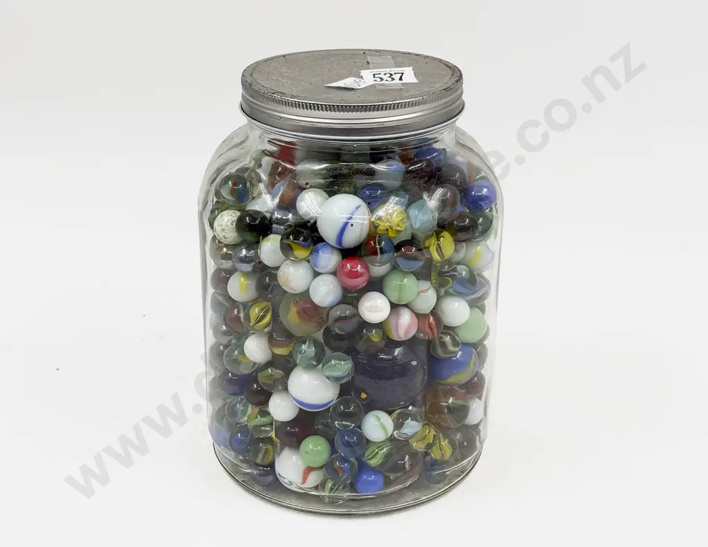 Jar of Assorted Marbles Image 1++