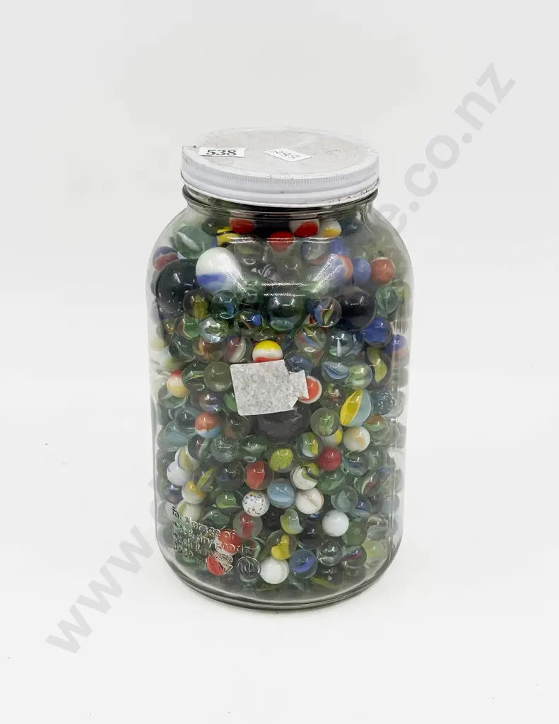 Jar of Assorted Marbles Image 1++