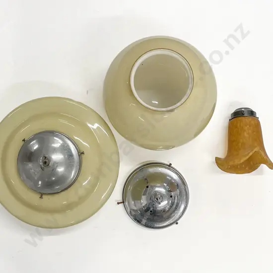 Qty of Assorted Vintage Glass Lightshades