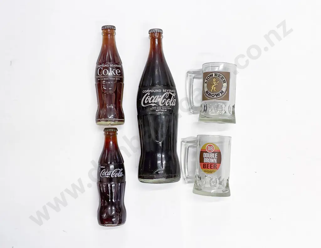 Three Vintage Glass Coca Cola Bottles & Assorted Image 1++