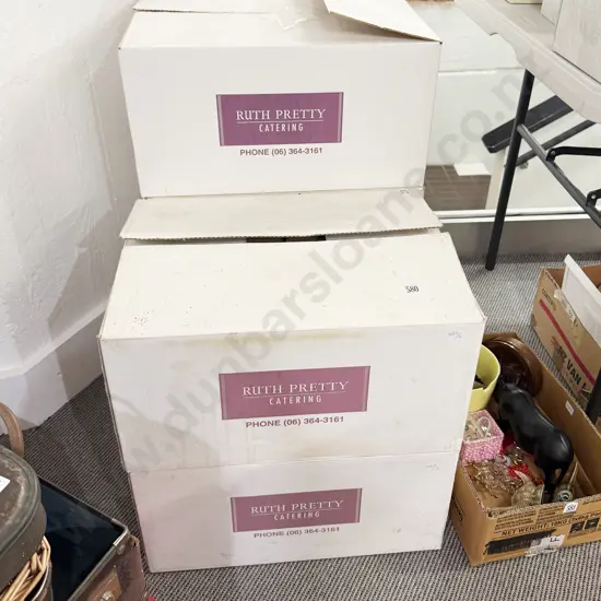 Five Boxes Of Assorted Catering Glassware
