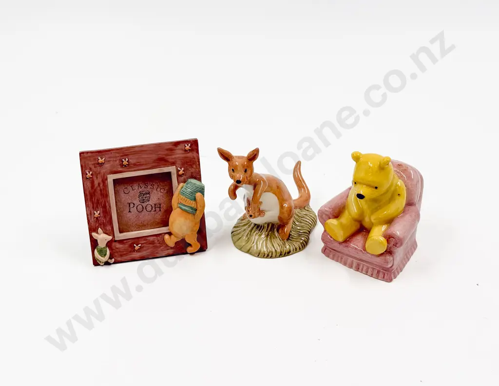 Two RD Winne The Pooh Collection Figures with Small Photo Frame Image 1++