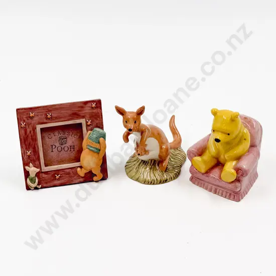 Two RD Winne The Pooh Collection Figures with Small Photo Frame