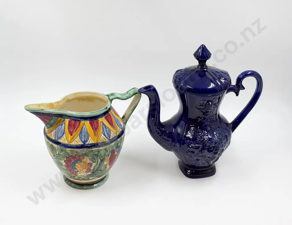 Beswick Jug with Large Blue Glazed Teapot Image 1++