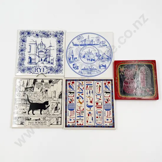 Three Decorative Tiles together with Wall Hanging