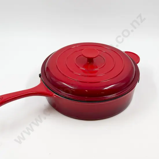 Large Cast Iron Lidded Saucepan