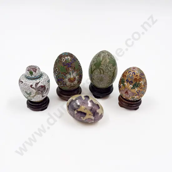 Qty of Assorted Decorative Eggs together with Cloisonne Jar