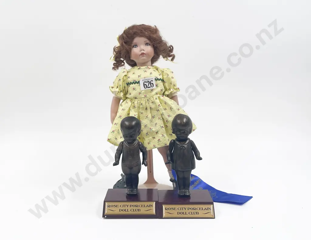 New Bisque Doll Trophy Winner with Two Trophies Image 1++