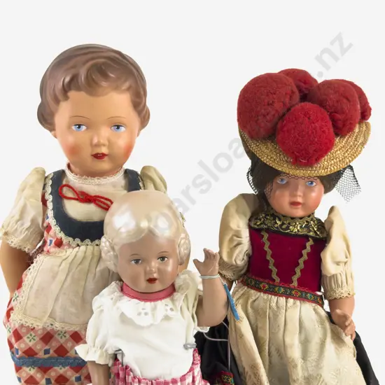Three German Turtle Mark All Celluloid Character Dolls
