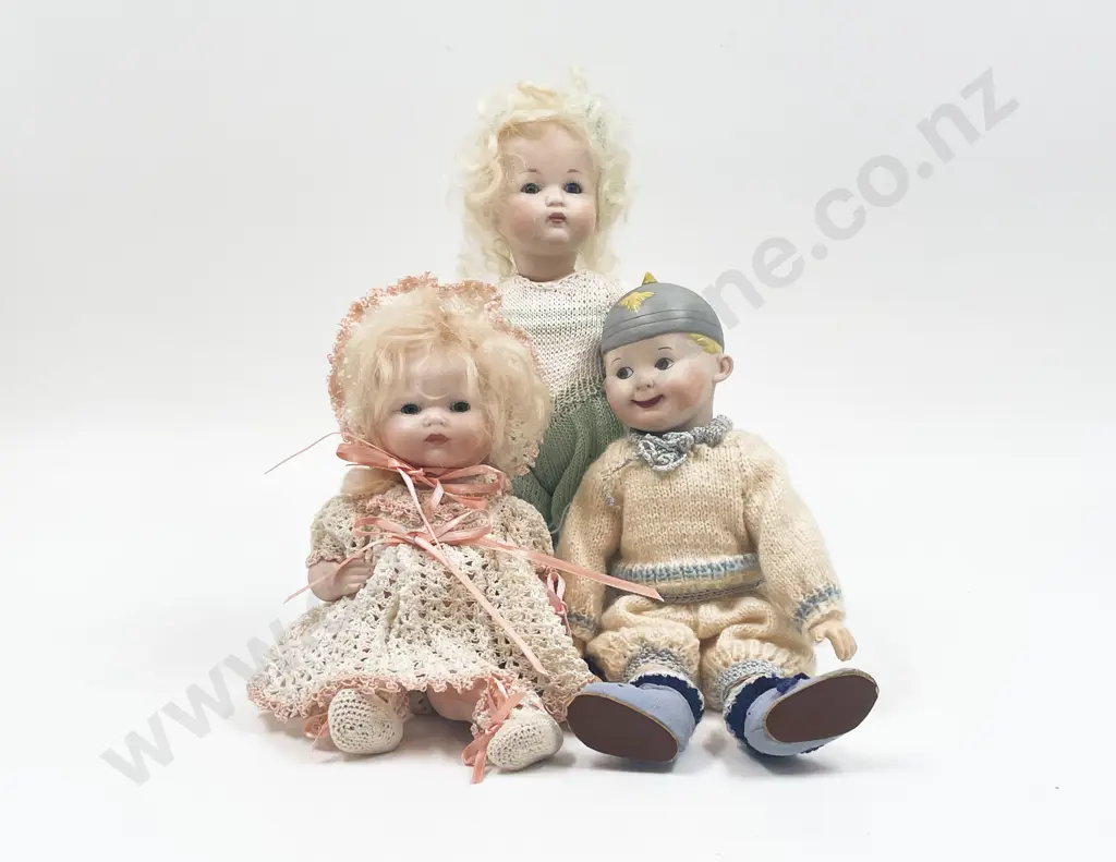 Three Small New Bisque Dolls Image 1++