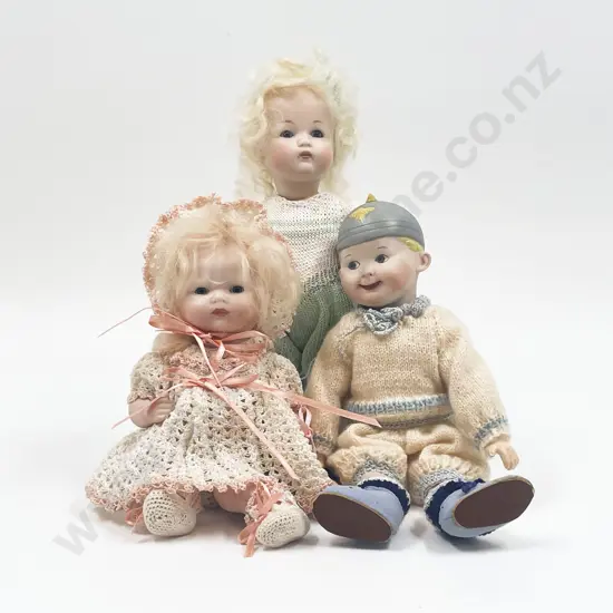Three Small New Bisque Dolls