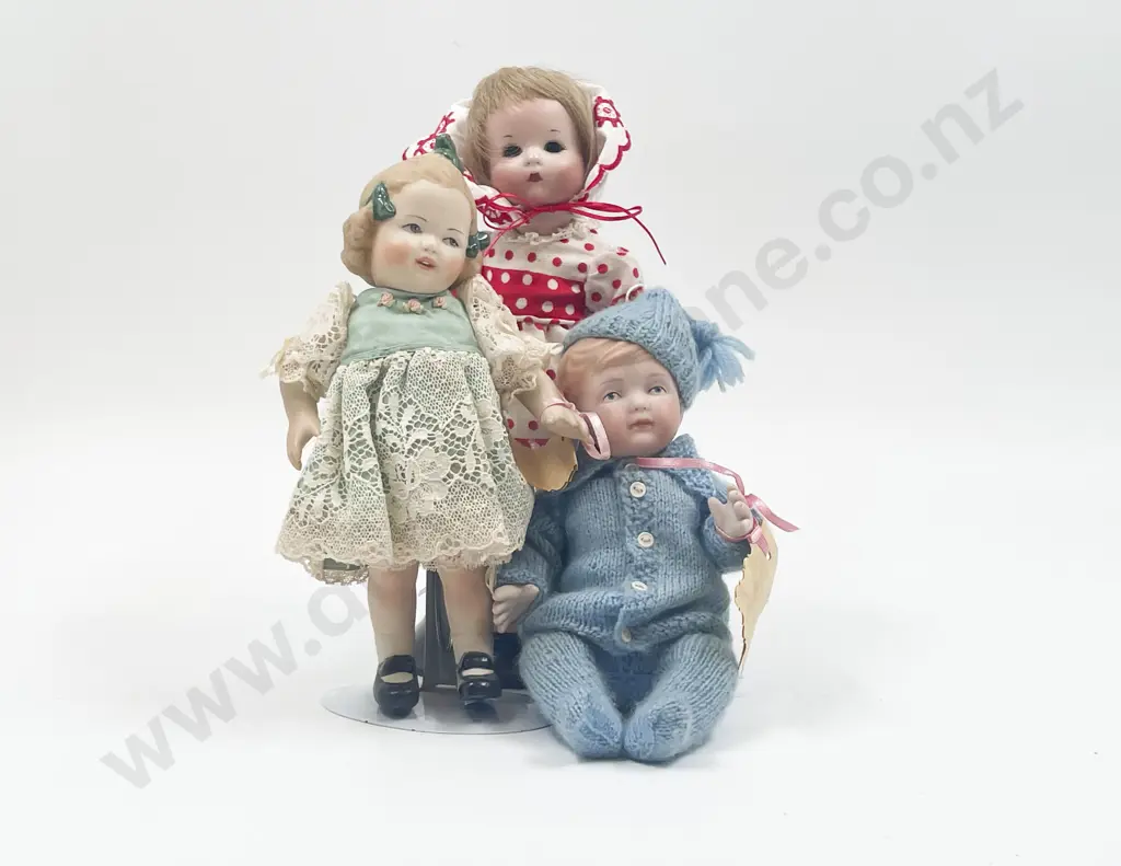 Three Small New Bisque Dolls Image 1++