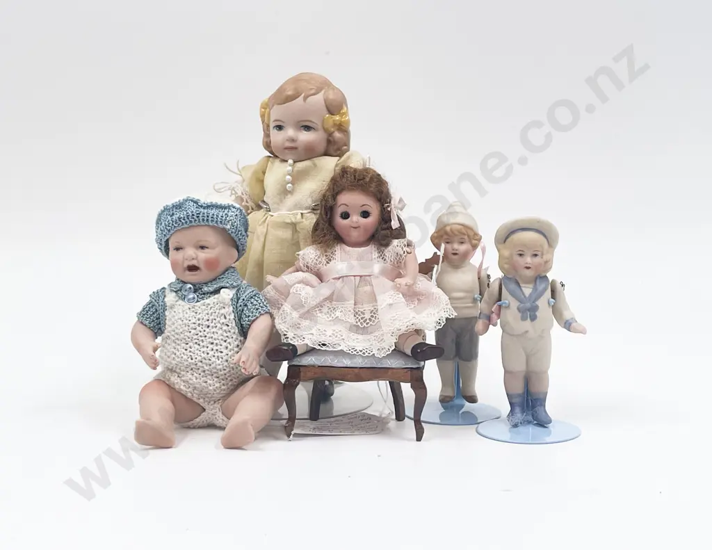 Five Small New Bisque Dolls Image 1++