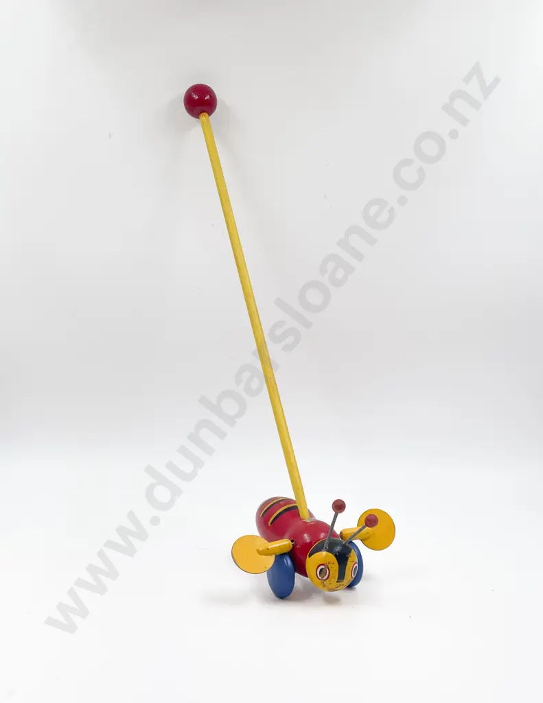 NZ Wooden Buzzy Bee Push-a-Long Toy Image 1++