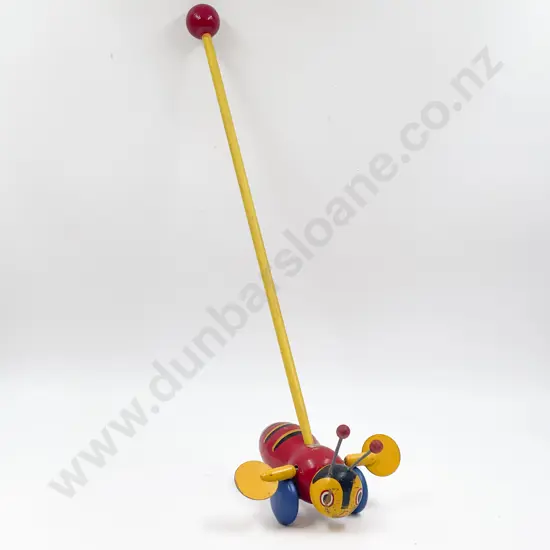 NZ Wooden Buzzy Bee Push-a-Long Toy