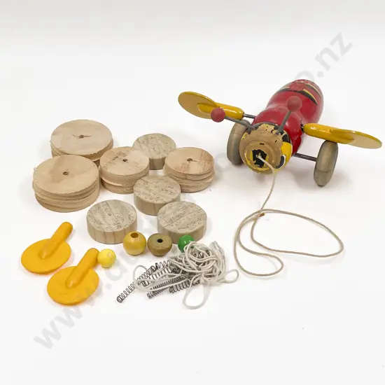 Buzzy Bee Wooden Toy Pull-a-Long with some toy restoration parts
