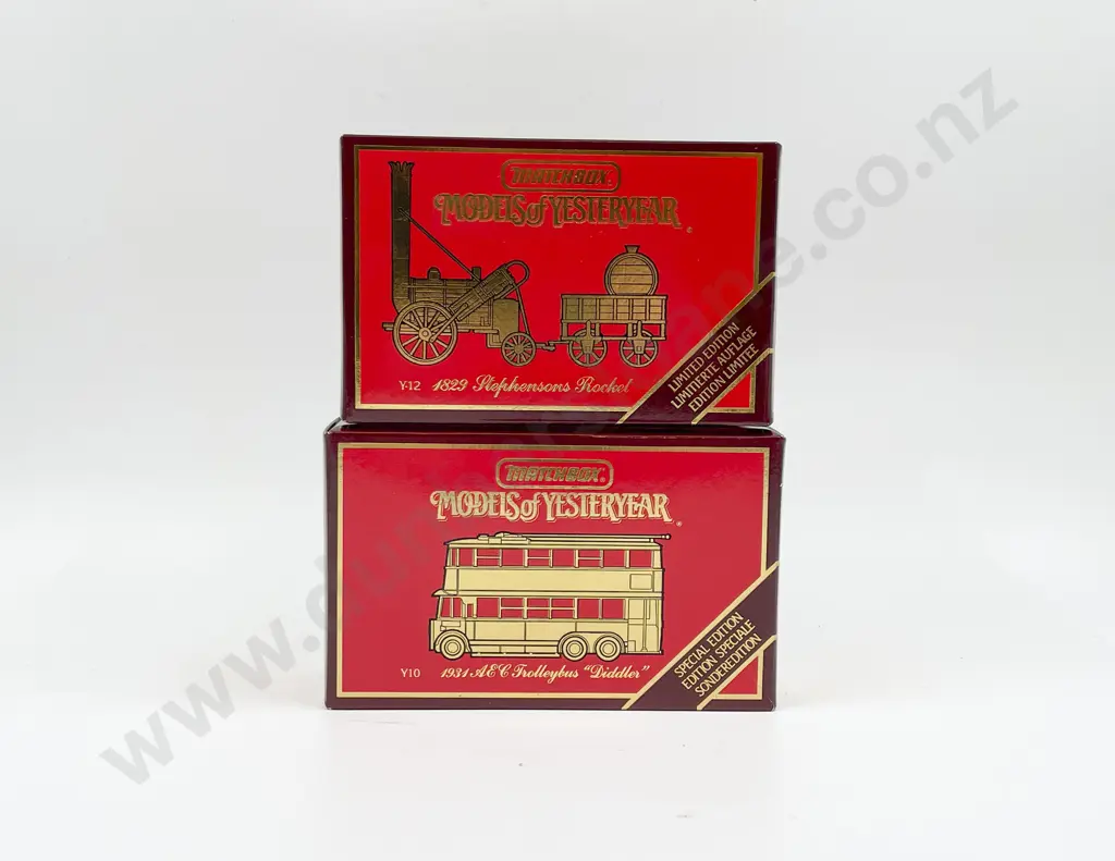 Matchbox Model of Yesteryear Ltd Ed Y10 Trolley Bus & Stevenson's Rocket Image 1++