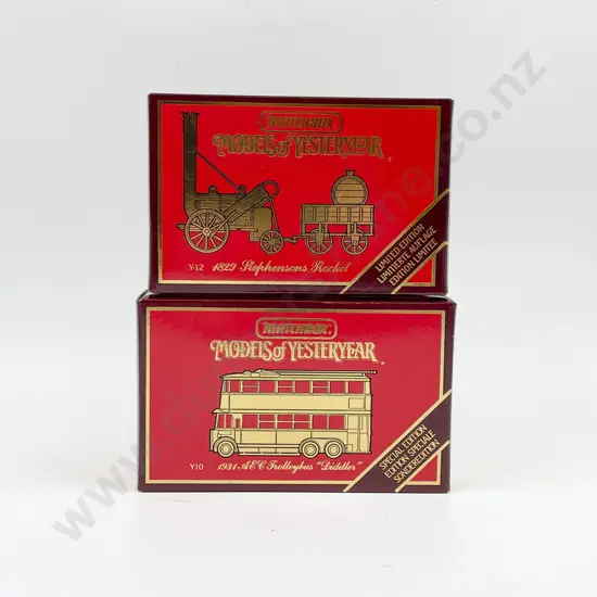 Matchbox Model of Yesteryear Ltd Ed Y10 Trolley Bus & Stevenson's Rocket