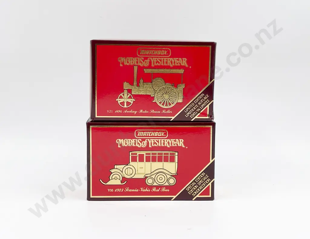 Matchbox Model of Yesteryear Ltd Ed 1923 Post Bus & 1894 Steam Roller Image 1++