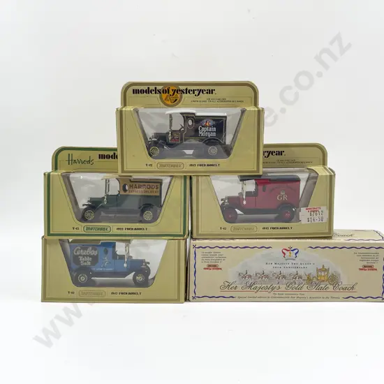 Four Matchbox Models of Yesteryear & Gold State Coach Model