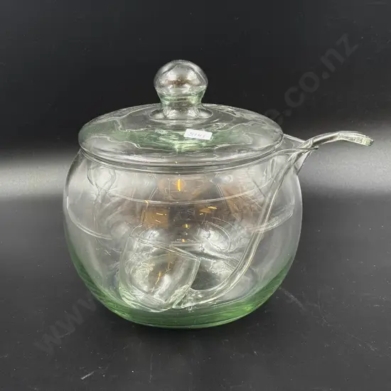 Glass Lidded Punch Bowl & Ladle