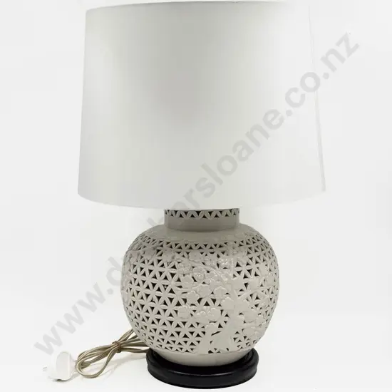 Pierced Ceramic Vase Form Table Lamp