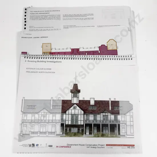 Folder of Assorted Government House Conservation Project Plans