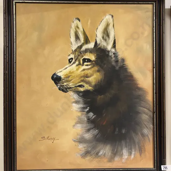 S. Henry - Dog Study - Oil on Board