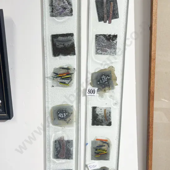 Signed Cooper - Pair of Mixed Media Wall Hanging Glass Works