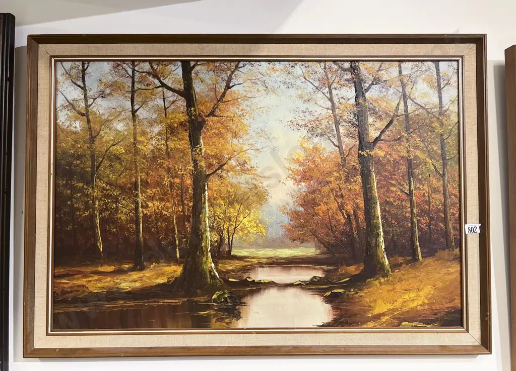 Uhknown Artist - Autumnal Scene - Oil on Board Image 1++