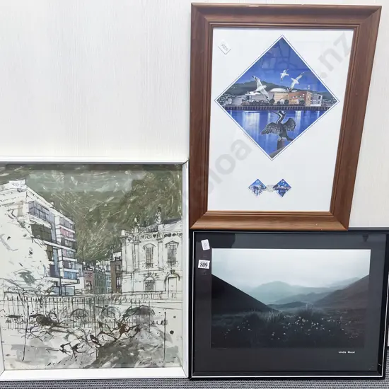 Three Assorted Framed Prints & Originals