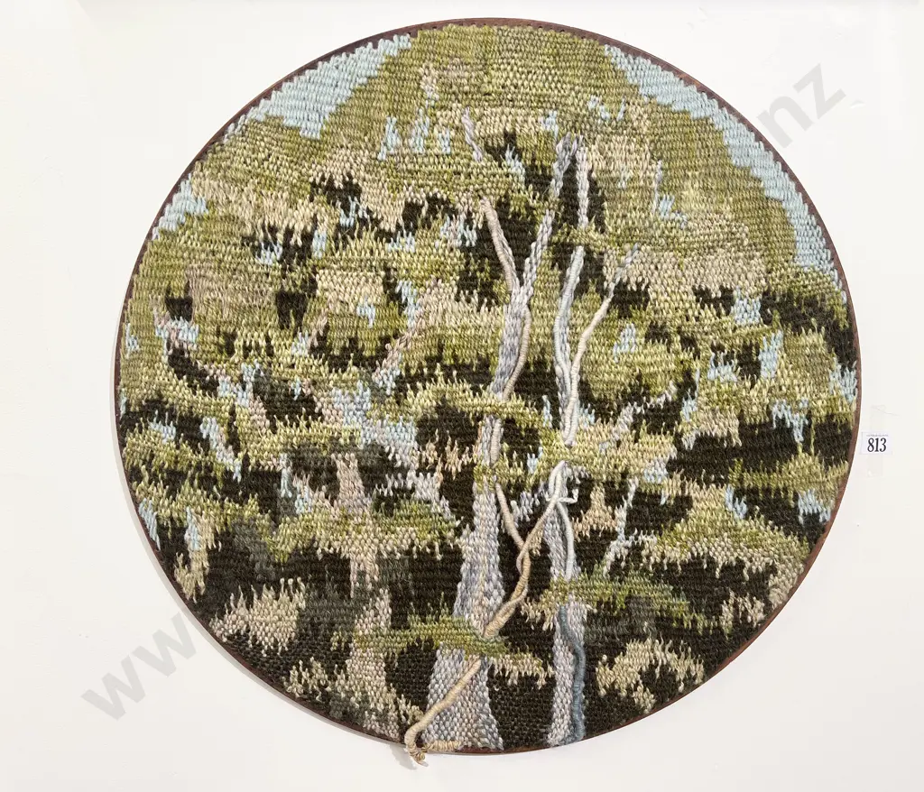 Vivienne Mountfort - "Forest Profile" - Handwoven Wall Hanging on Board Image 1++