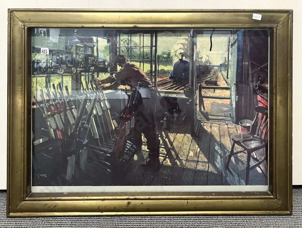 Rustic Brass Framed Terence Cuneo Reproduction Railway Print Image 1++